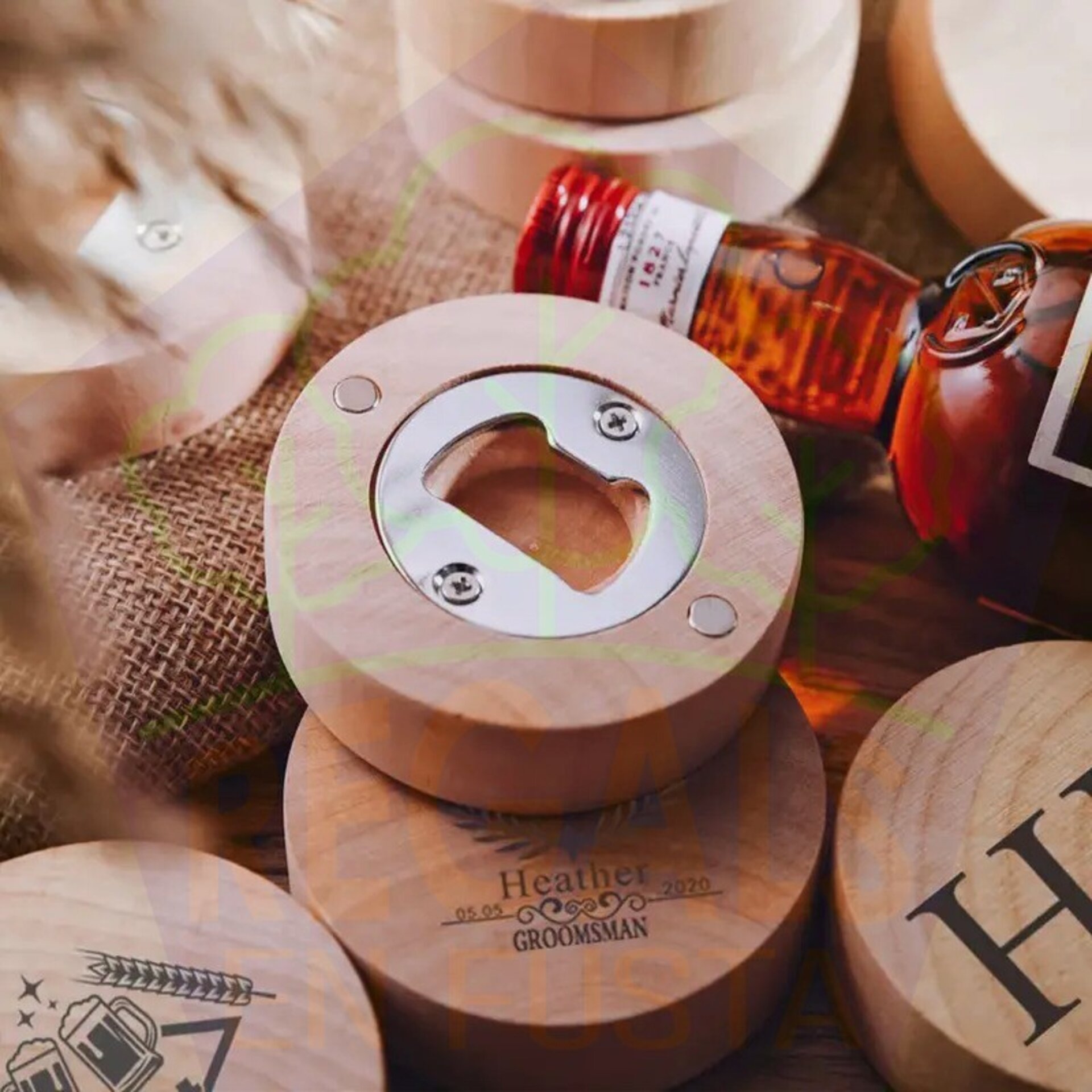 Abridor de madera con imán personalizados - 5