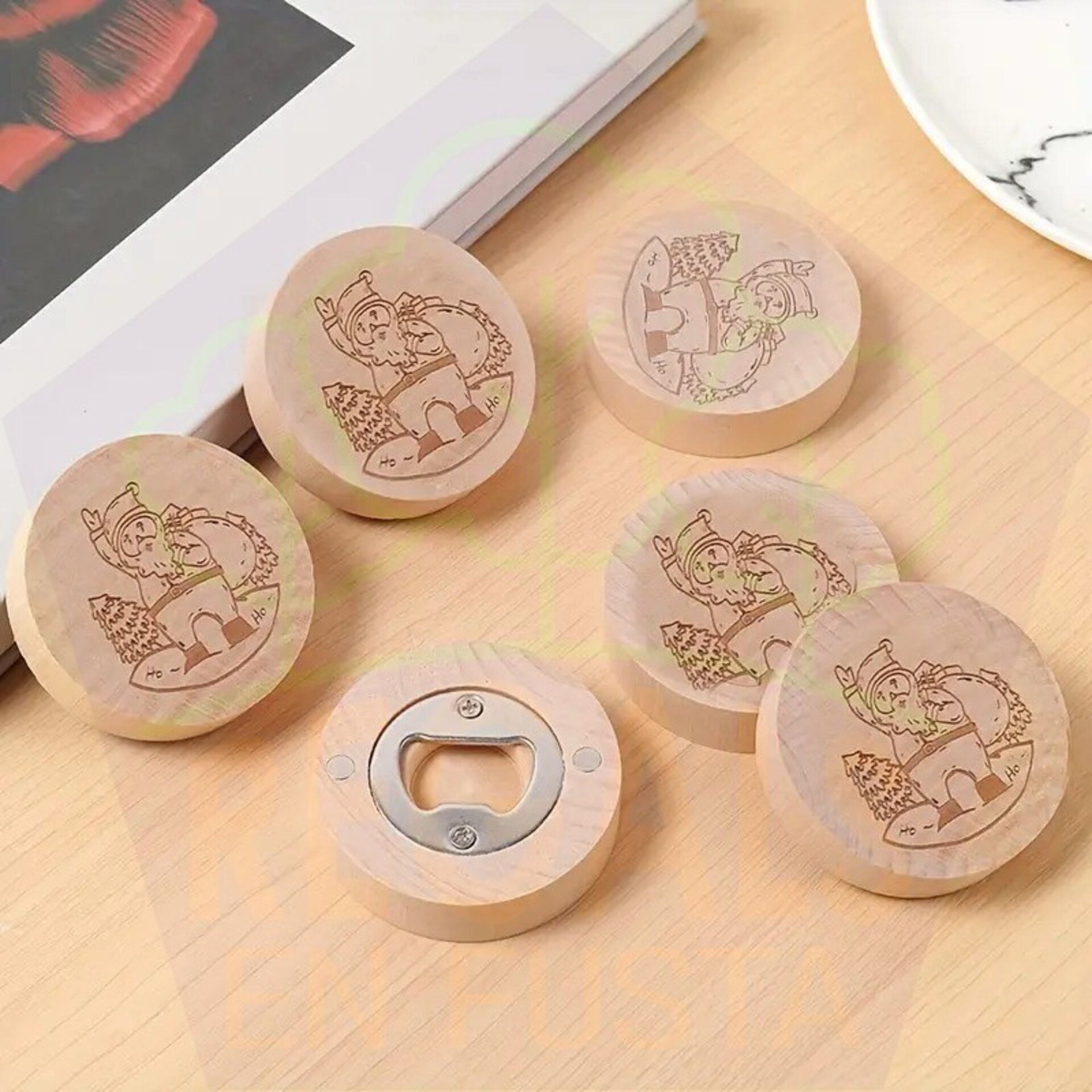 Abridor de madera con imán personalizados - 3